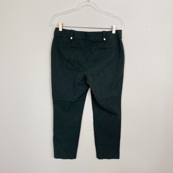 LOFT Slim Stretch Cropped Pants Heather Green 10P Petite Work Office Career - Picture 2 of 11